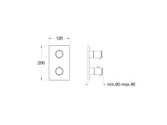 Внешняя часть термостатического смесителя CRISTINA Thermostatic external parts XV75146
