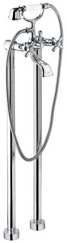 Emmevi Deco Classic, смеситель напольный с ручным душем для ванной, цвет хром