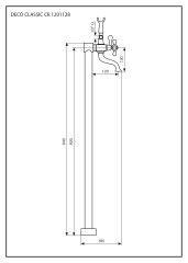 Emmevi Deco Classic, смеситель напольный с ручным душем для ванной, цвет хром