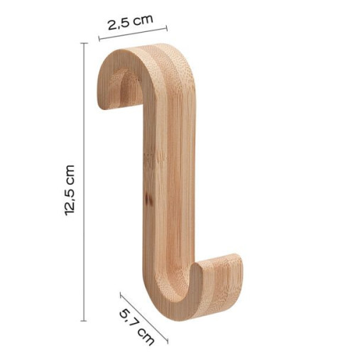 Gedy G-Merlino, крючок на полотенцесушитель из бамбука для полотенец, цвет натуральный