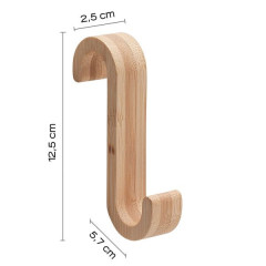 Gedy G-Merlino, крючок на полотенцесушитель из бамбука для полотенец, цвет натуральный