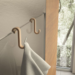 Gedy G-Merlino, крючок на полотенцесушитель из бамбука для полотенец, цвет натуральный