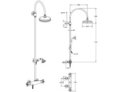 Душевая стойка с термостатическим смесителем CRISTINA CANOVA CN48646