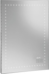 Sanibano, зеркало вертикальной формы с LED подсветкой, радио и часами, подсветка по периметру