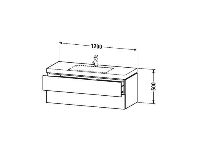 Тумба подвесная с раковиной DURAVIT L-CUBE LC6929O5252