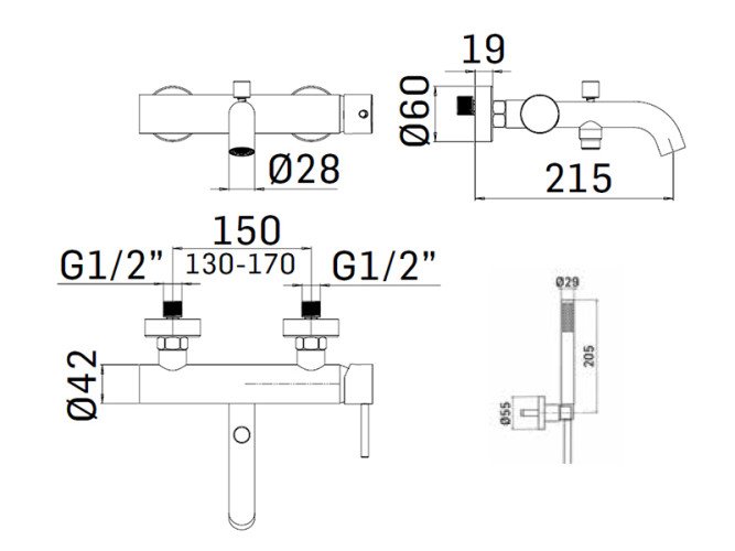Смеситель для душа MAMOLI PICO XS 1384P329Z221