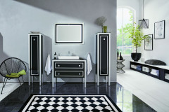 Комплект мебели Puris Urban Loft, 1200 мм, цвет черное стекло