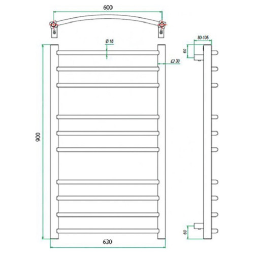 Полотенцесушитель ГРОТА ECOCALMA 63/90