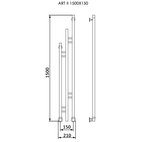 Полотенцесушитель Ника Art-2 1500/150