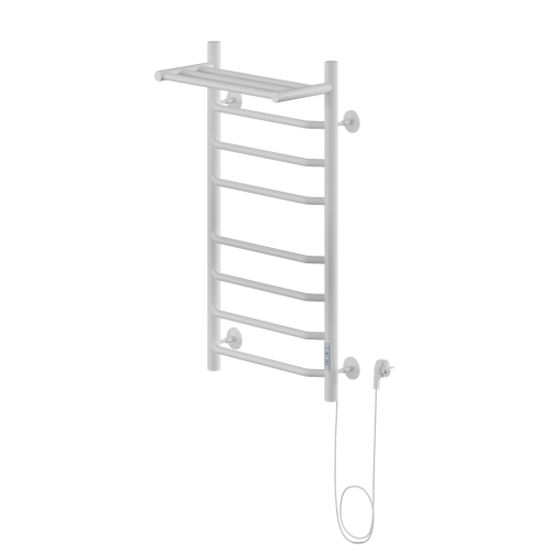 Полотенцесушитель Электрич.кабельный Ника WAY-3 80/40 с полкой RAL9016 белый матовый правый тэн