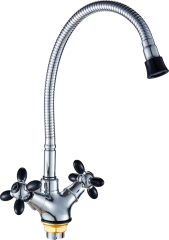 52052-C Смес. 2-ух руч. для кухни с гиб. из.(ЧЕРНЫЙ) HANSEN