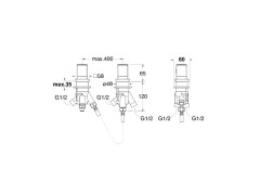 Смеситель на борт ванны термостатический CRISTINA QUADRI S XQ14334