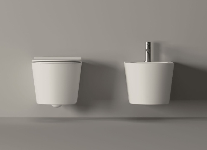 Alice Form, подвесной безободковый унитаз c крепежом fix10, 50x35 см, цвет белый глянцевый