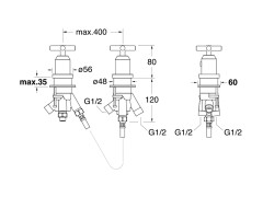 Термостатический смеситель на борт ванны CRISTINA EXCLUSIVE XV14292