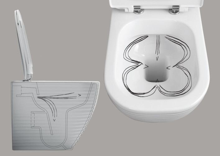 Disegno ceramica Loom, подвесной безобод. унитаз, c крепежом, 52,5x37 см, цвет белый глянцевый