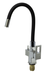 193521 Смес. для кухни с гиб шланг и под фильтр (ХРОМ+ЧЕР.) ViEiR (10/1шт)