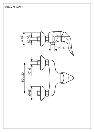 Emmevi Duka, смеситель для душа, цвет хром