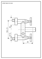 Emmevi Spirit New, двухвентильный смеситель для ванны без набора для душа, цвет черный матовый