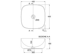 Раковина накладная Scarabeo MOON 5501/SFLNT