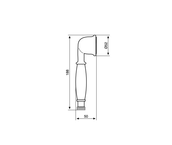 Emmevi, лейка для ручного душа, 1 режим, латунь, (для комплекта 110), цвет белый-золото