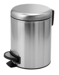 Gedy Potty, круглый контейнер для мусора с педалью (3 л.), крышка soft close, цвет зачищенный хром