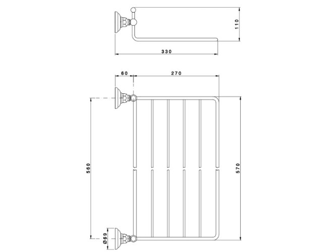 Полка для полотенец NICOLAZZI CLASSICA 1499CR