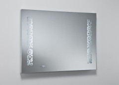 Sanibano, зеркало горизонтальной формы с LED подсветкой и часами, 2 полоски света