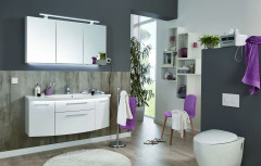 Комплект мебели Puris Vuelta с раковиной из минерального литья, 1200 мм, цвет белый высокоглянцевый