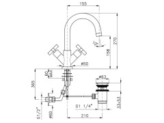 Смеситель для раковины NICOLAZZI MAC KINLEY 2236CR29