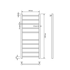Полотенцесушитель водяной Comfysan Noumi W-10 100/40, черный