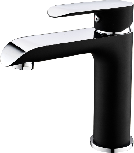 22011-C Смеситель для умывальника (ЧЕРНЫЙ) "GANZER"