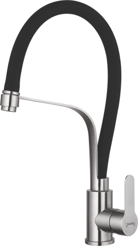 54043-GC Смес. из НЕРЖ. для кух. (САТИН с гиб. чер. изл.) HANSEN  (20/1шт)