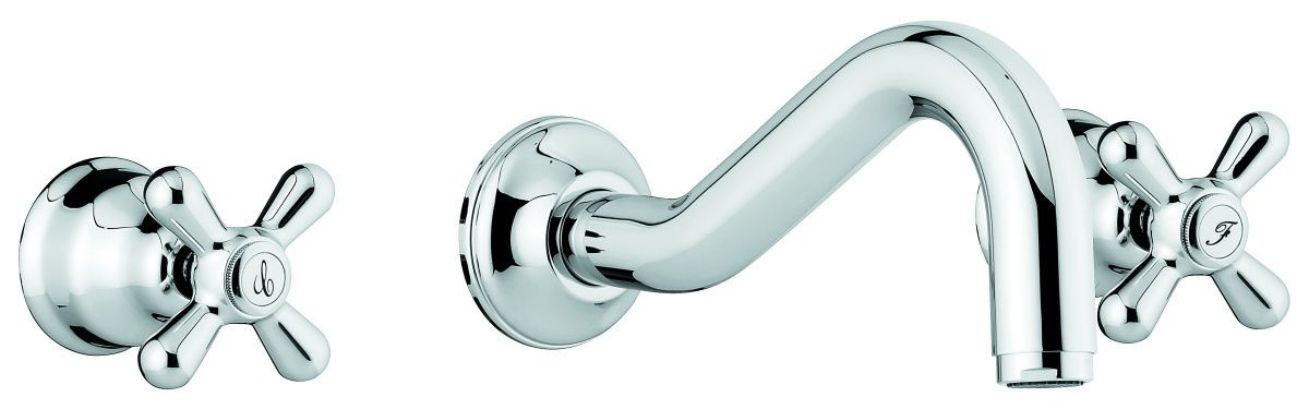 Emmevi Deco Classic, смеситель настенный для кухни, цвет белый-хром