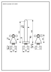 Emmevi Deco Classic, смеситель настенный для кухни, цвет белый-хром