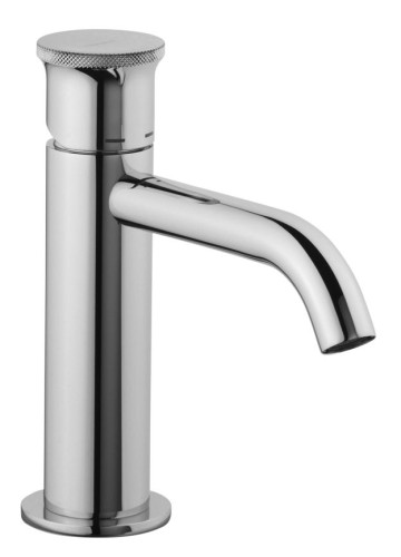 Emmevi Filobrass, однорычажный смеситель для раковины (излив 12 см), рукоятка без стержня, с донным клапаном click-clack, цвет черный матовый