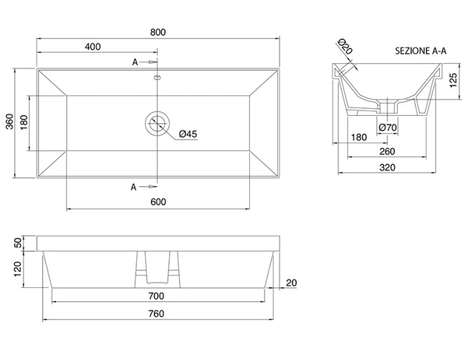 Раковина встариваемая Scarabeo TEOREMA 2.0 5136
