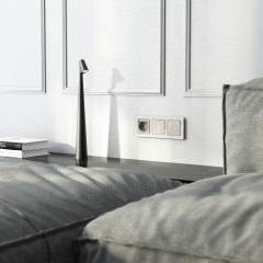 Розетка с заземлением, шторками и USB тип A+C (дымчатый) W1271704