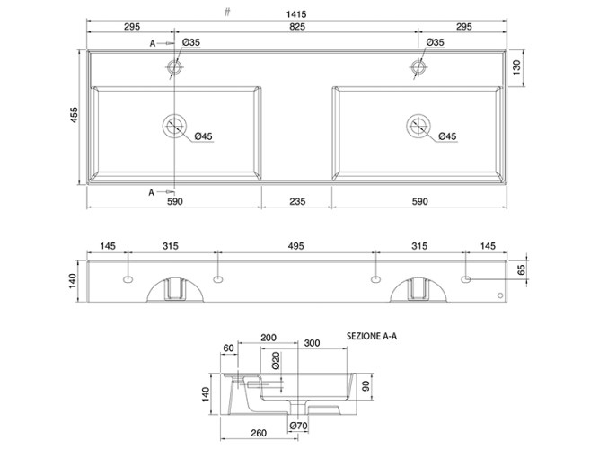 Раковина накладная/ подвесная Scarabeo TEOREMA 2.0 5116/49