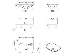 Раковина накладная RELAX DESIGN SOFT MEDIUM LX01 opac