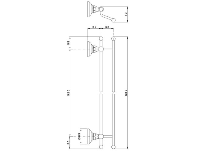 Полотенцедержатель двойной NICOLAZZI CLASSICA 1498CR