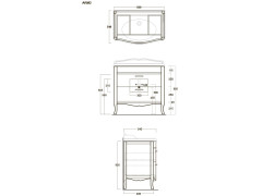 Тумба напольная под раковину SIMAS ARCADE ARM2 bianco