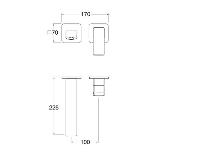 Наружные части смесителя для раковины CRISTINA QUADRI S QS95951