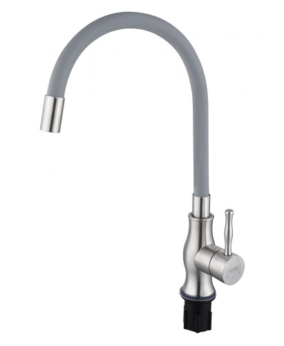 59032-GP Смес. из НЕРЖ. для кух. (САТИН с гиб. сер. изл.) HANSEN  (10/1шт)