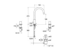 Смеситель для раковины CRISTINA QUADRI QD20551