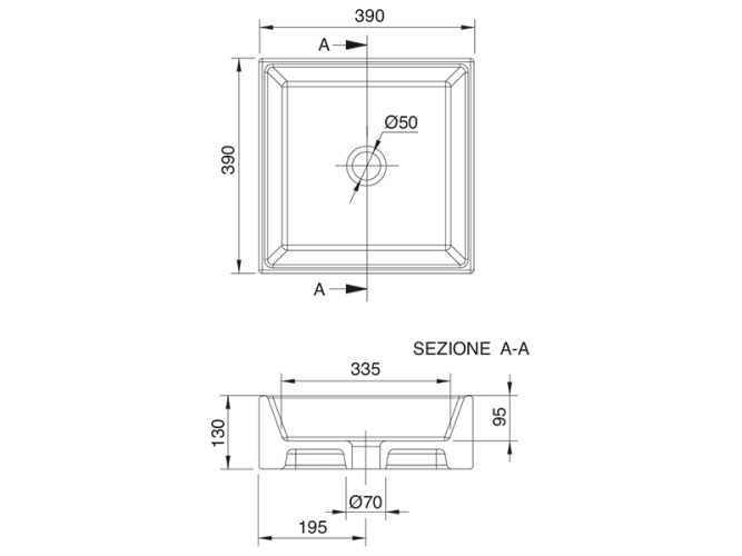 Раковина накладная Scarabeo TEOREMA 8031/40