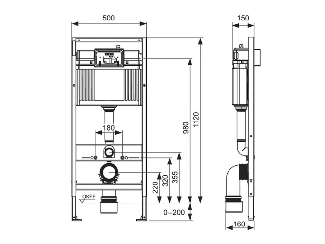 Комплект инсталляции TECE Tecebase K447407