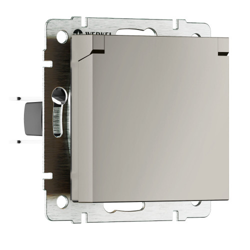 Розетка влагозащ. с зазем. с защит. крышкой и шторками (дымчатый) W1271204