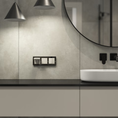 Розетка влагозащ. с зазем. с защит. крышкой и шторками (дымчатый) W1271204