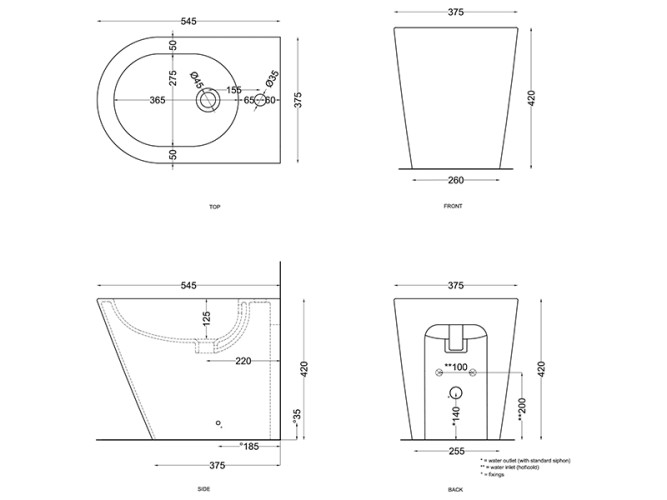 Биде CIELO MARE MRBI BA