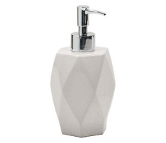 Gedy Dalia, настольный керамический дозатор с пластиковой помпой, цвет хром - белая керамика